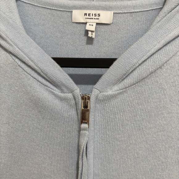 WOMENS REISS CASHMERE BLEND ZIP FRONT HOODED SWEATER - Picture 6 of 6